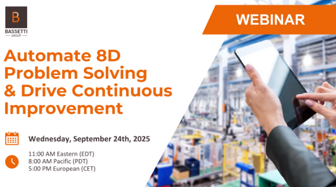 September 24, 2025 Quality Webinar – Automate Your 8D Problem Solving